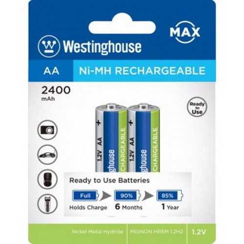 باتری قلمی قابل شارژ AA وستینگ هاوس MAX NH-AA2400ARBP2 2400MAH182319